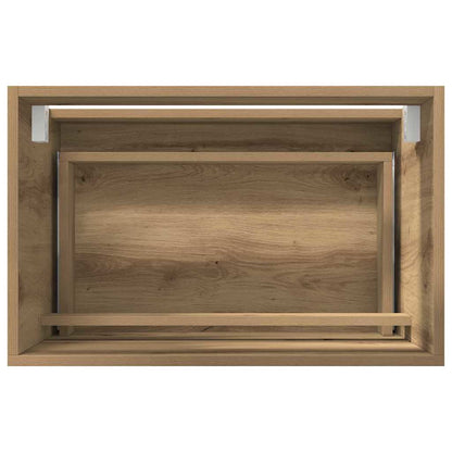 Badkamermeubelset 2 pcs Artisan Eiken Geperst Hout en Metaal