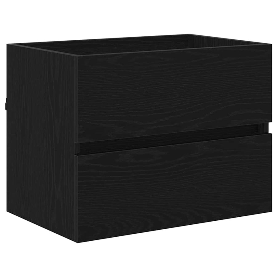 Badkamermeubelset 2 pcs Zwart Eiken Geperst Hout en Metaal