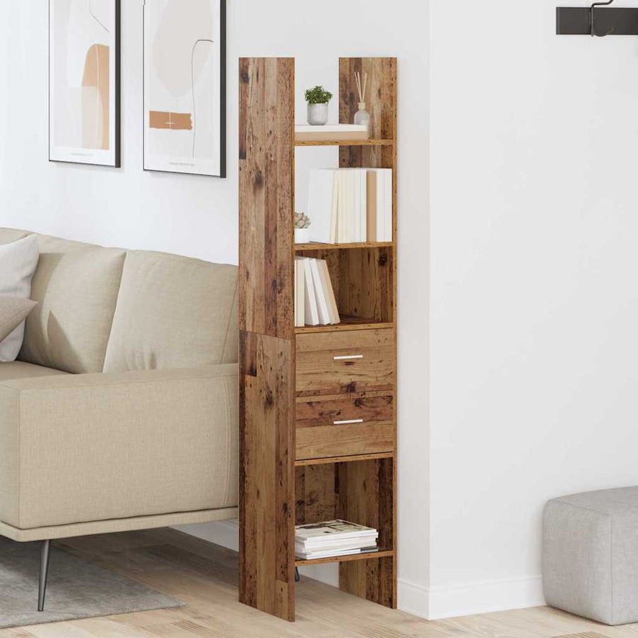 Boekenkast Oud hout 40 x 35 x 180 cm Bewerkt hout