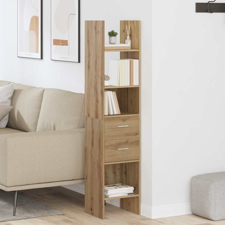 Boekenkast artisanaal eikenkleurig 40 x 35 x 180 cm