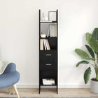 Boekenkast 40x35x180 cm zwart eiken bewerkt hout