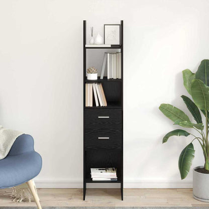 Boekenkast Zwart eiken 40 x 35 x 180 cm Bewerkt hout