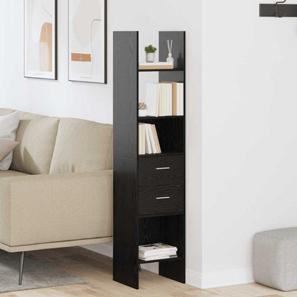 Boekenkast Zwart eiken 40 x 35 x 180 cm Bewerkt hout
