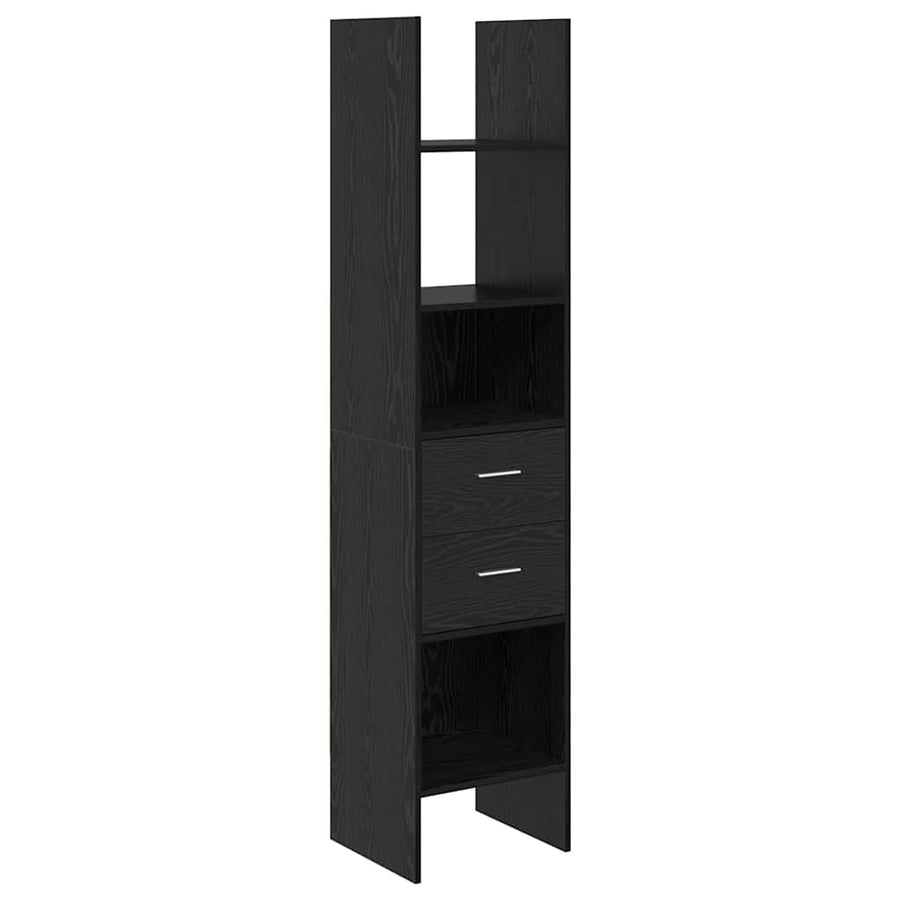 Boekenkast Zwart eiken 40 x 35 x 180 cm Bewerkt hout