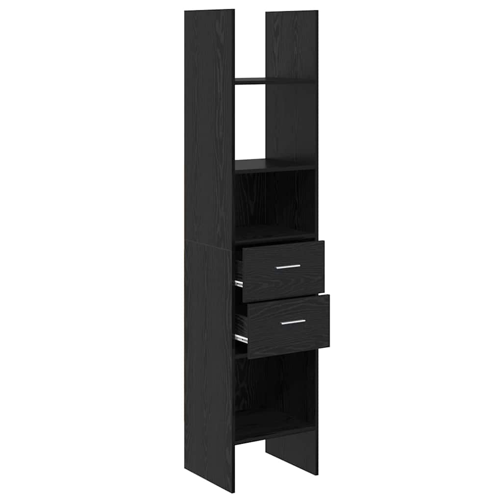 Boekenkast Zwart eiken 40 x 35 x 180 cm Bewerkt hout