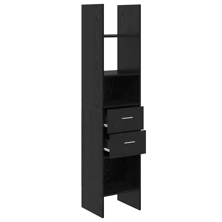 Boekenkast Zwart eiken 40 x 35 x 180 cm Bewerkt hout