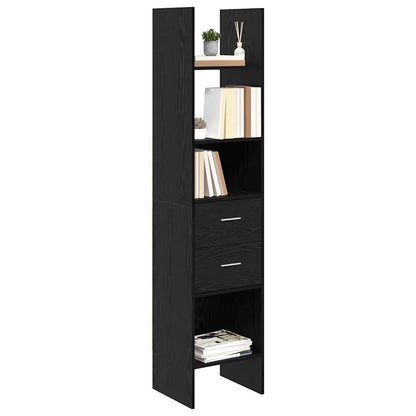 Boekenkast Zwart eiken 40 x 35 x 180 cm Bewerkt hout