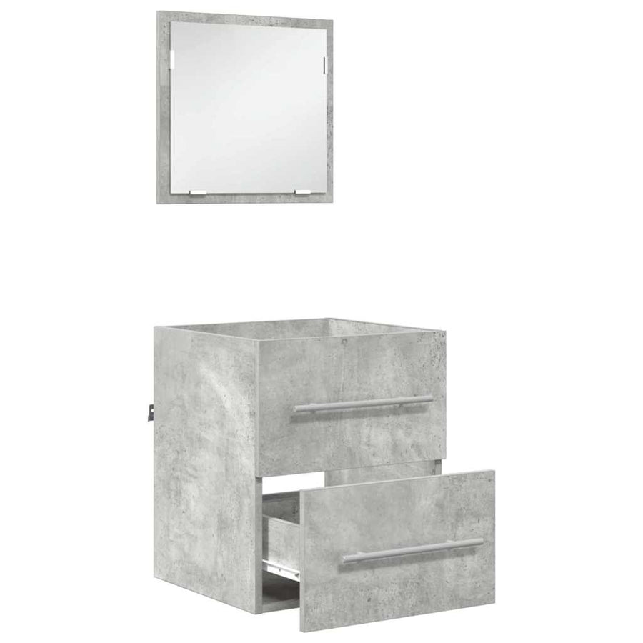 Badkamer Kast Beton grijs 41 x 38.5 x 48 cm Bewerkt hout