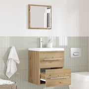 Badkamermeubelset 41x38,5x48 cm bruin bewerkt hout
