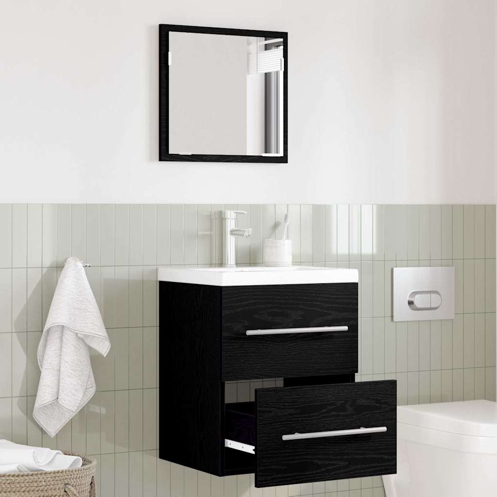 Badkamer Kast Zwart eiken 41 x 38.5 x 48 cm Bewerkt hout
