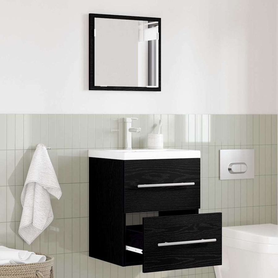 Badkamer Kast Zwart eiken 41 x 38.5 x 48 cm Bewerkt hout