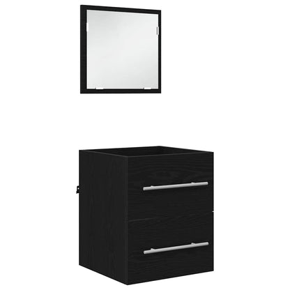Badkamer Kast Zwart eiken 41 x 38.5 x 48 cm Bewerkt hout