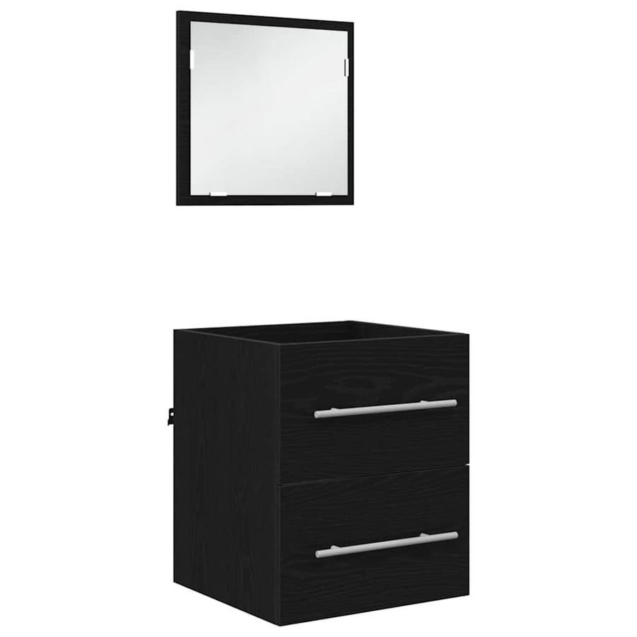 Badkamer Kast Zwart eiken 41 x 38.5 x 48 cm Bewerkt hout
