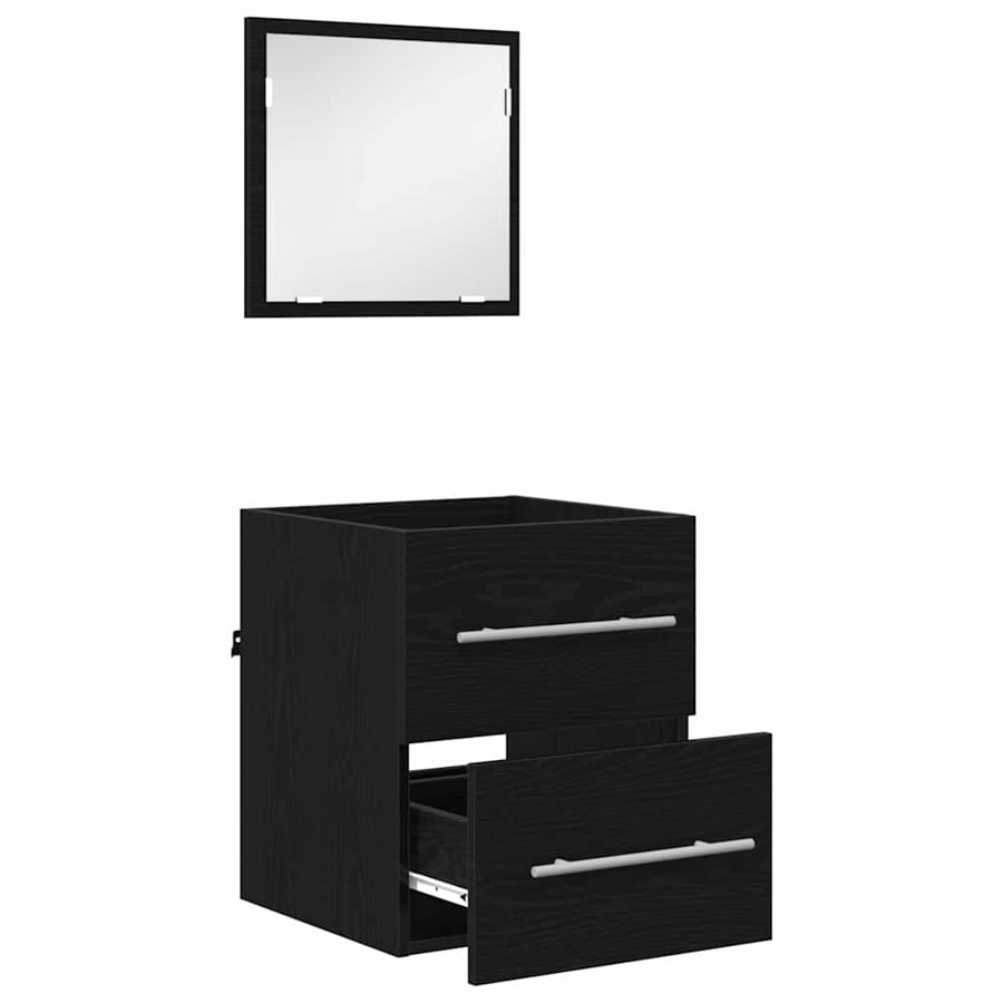 Badkamer Kast Zwart eiken 41 x 38.5 x 48 cm Bewerkt hout