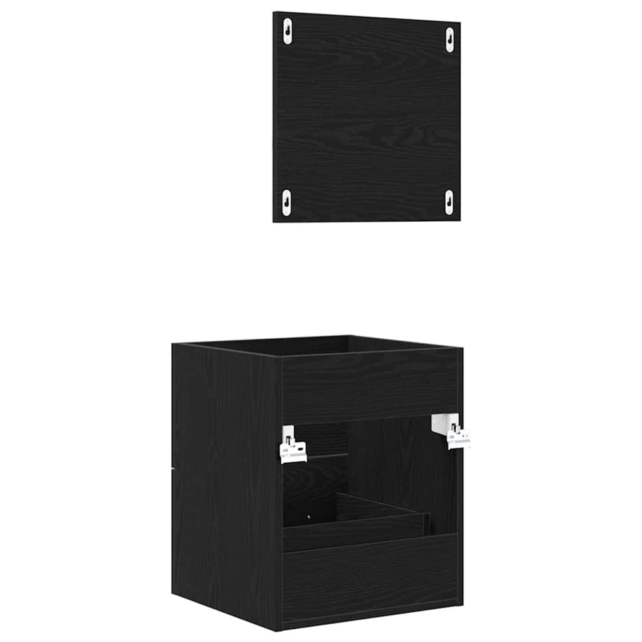 Badkamer Kast Zwart eiken 41 x 38.5 x 48 cm Bewerkt hout