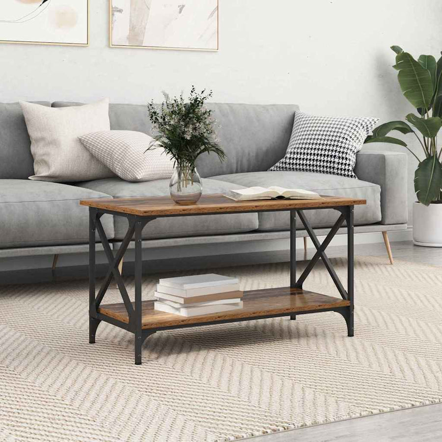 Salontafel Oud hout 80 x 45 x 45.5 cm Bewerkt hout