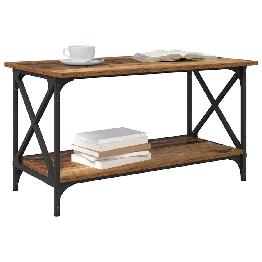 Salontafel Oud hout 80 x 45 x 45.5 cm Bewerkt hout