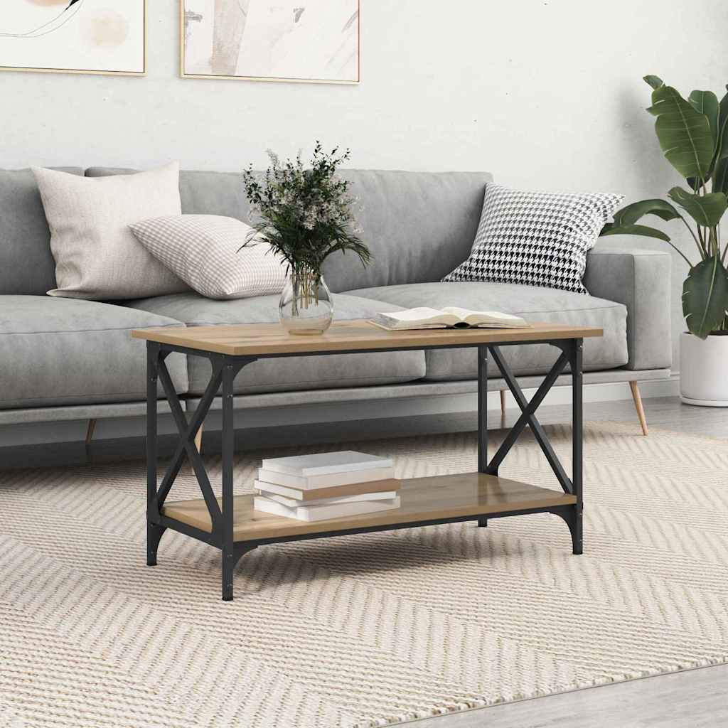 Salontafel artisanaal eikenkleurig 80 x 45 x 45.5 cm
