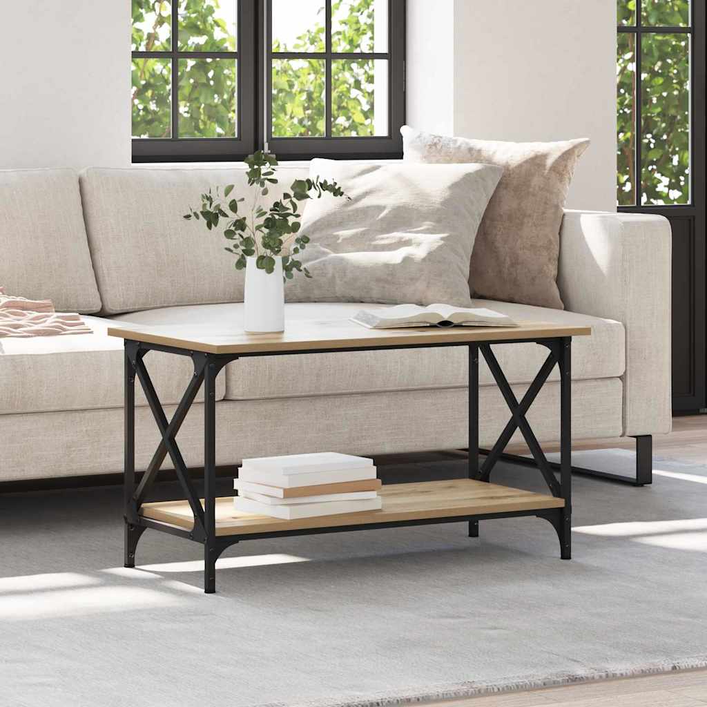 Salontafel artisanaal eikenkleurig 80 x 45 x 45.5 cm