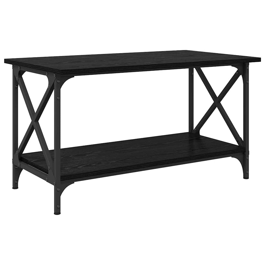 Salontafel Zwart eiken 80 x 45 x 45.5 cm Bewerkt hout