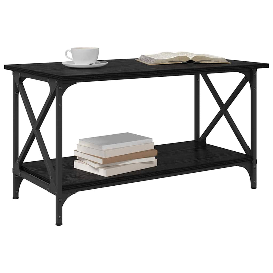 Salontafel Zwart eiken 80 x 45 x 45.5 cm Bewerkt hout