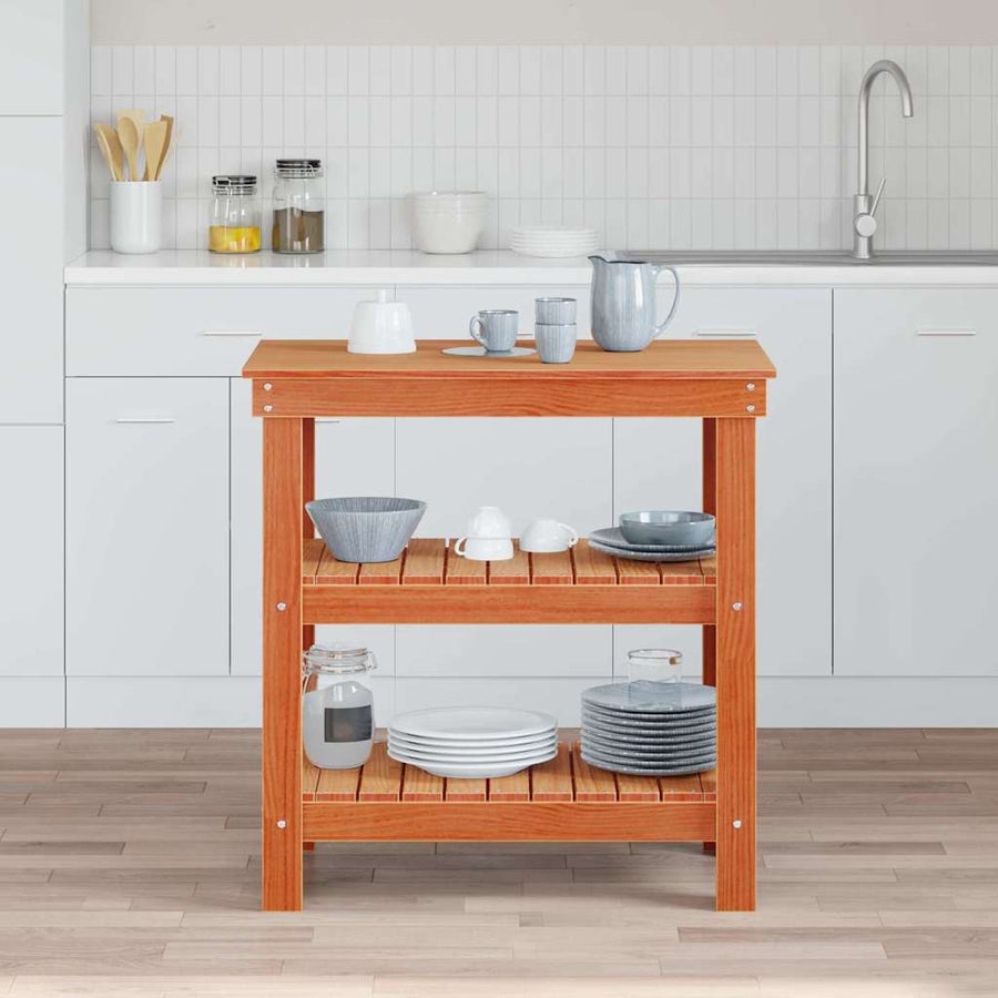 Werkbank Wasbruin 78.5 x 50 x 80 cm Massief grenenhout