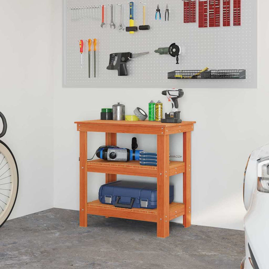 Werkbank Wasbruin 78.5 x 50 x 80 cm Massief grenenhout