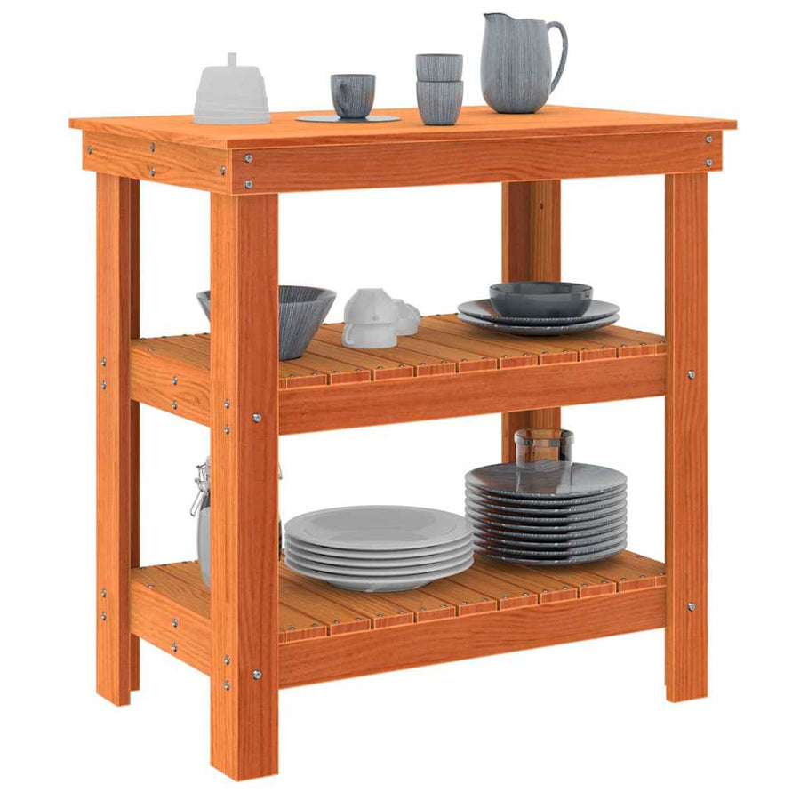 Werkbank Wasbruin 78.5 x 50 x 80 cm Massief grenenhout