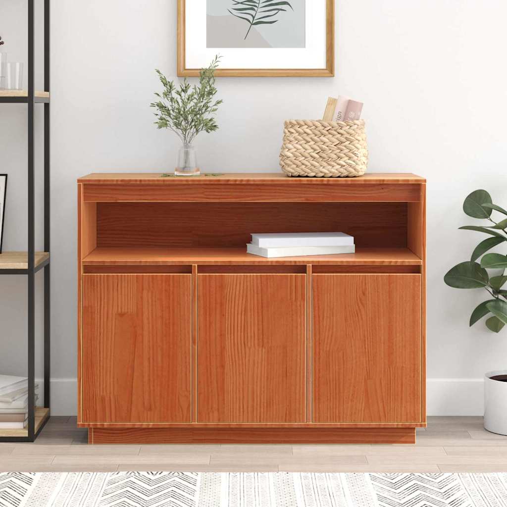 Dressoir met opslag Bruin 104,5 x 34 x 80 cm Massief grenenhout