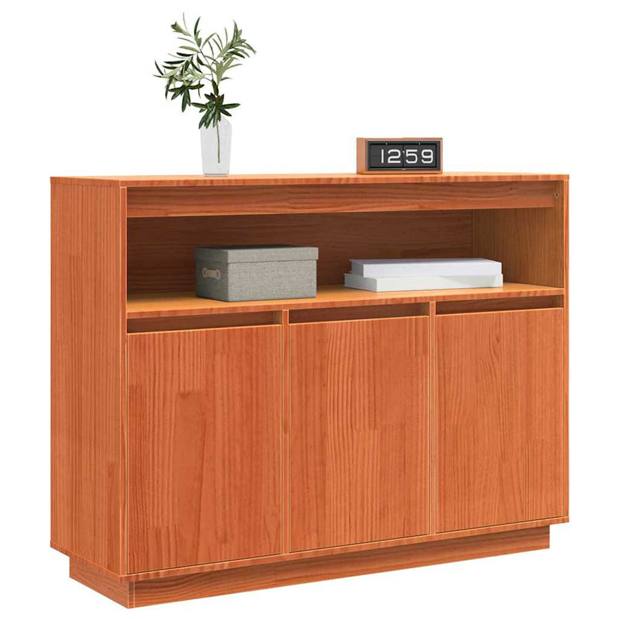 Dressoir met opslag Bruin 104,5 x 34 x 80 cm Massief grenenhout