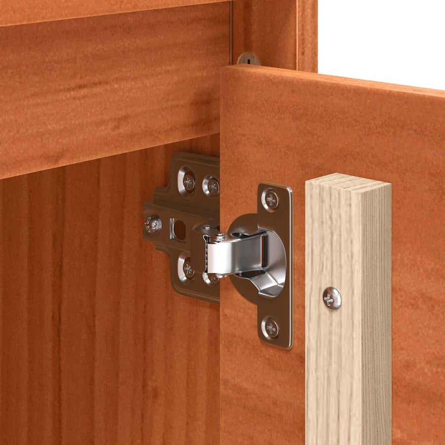 TV-kast met opslag met de deur Bruin 156 x 37 x 45 cm Massief grenenhout