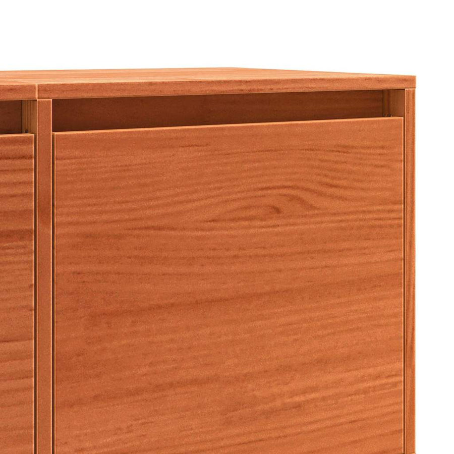 TV-kast met opslag met de deur Bruin 156 x 37 x 45 cm Massief grenenhout