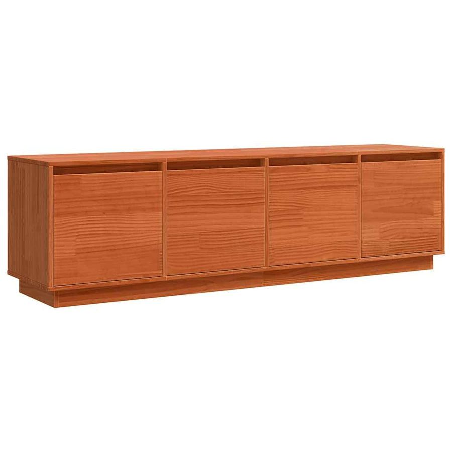 TV-kast met opslag met de deur Bruin 156 x 37 x 45 cm Massief grenenhout