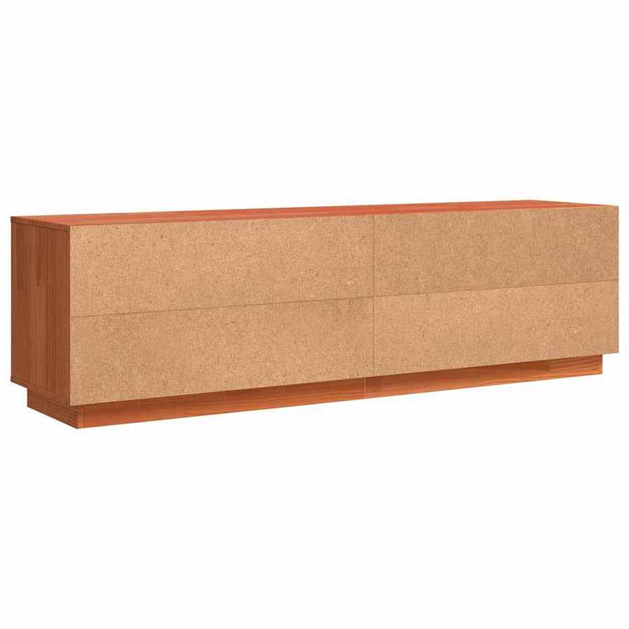 TV-kast met opslag met de deur Bruin 156 x 37 x 45 cm Massief grenenhout