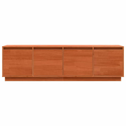 TV-kast met opslag met de deur Bruin 156 x 37 x 45 cm Massief grenenhout