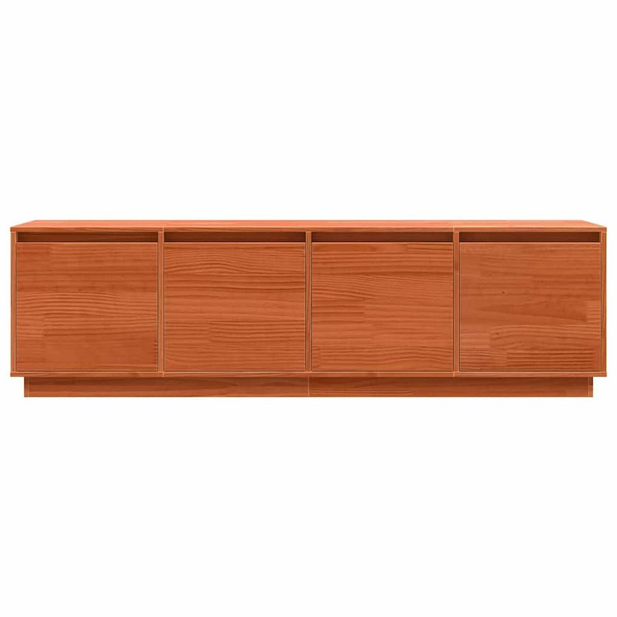 TV-kast met opslag met de deur Bruin 156 x 37 x 45 cm Massief grenenhout