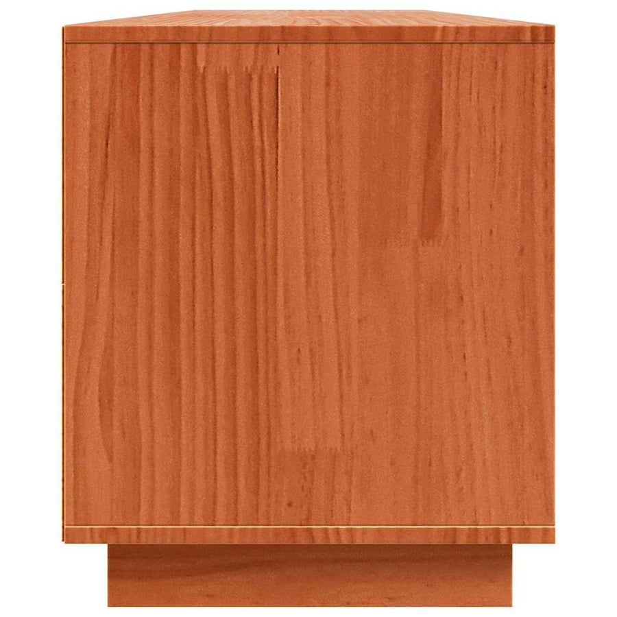 TV-kast met opslag met de deur Bruin 156 x 37 x 45 cm Massief grenenhout