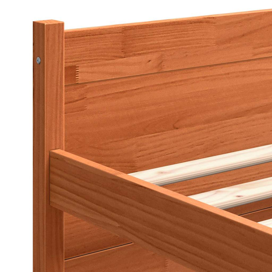 Bedframe met hoofdeinde Wasbruin 90 x 190 cm Massief grenenhout