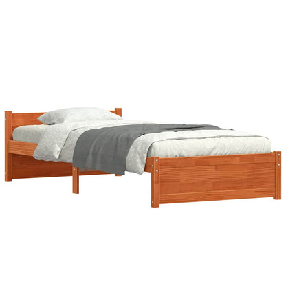 Bedframe met hoofdeinde Wasbruin 90 x 190 cm Massief grenenhout