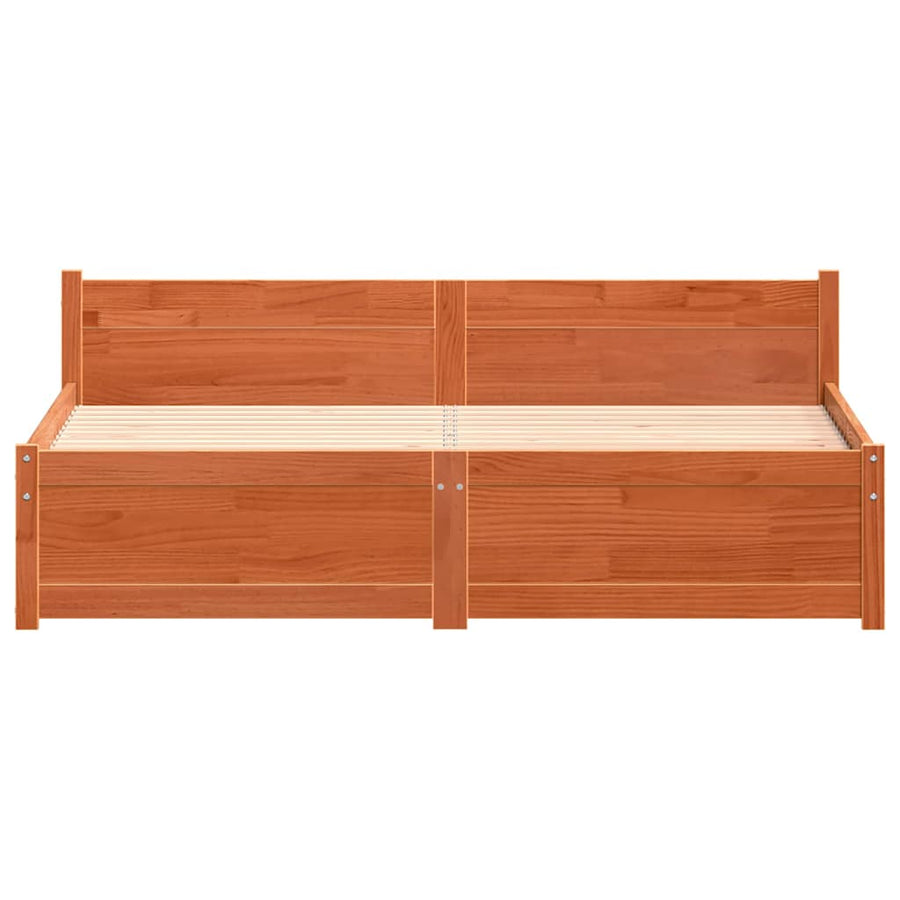Bedframe Wasbruin 150 x 200 cm Massief grenenhout