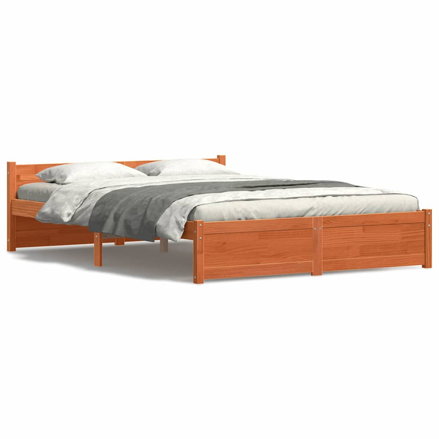 Bedframe Wasbruin 150 x 200 cm Massief grenenhout