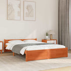 Bedframe 160x200 cm massief grenenhout wasbruin