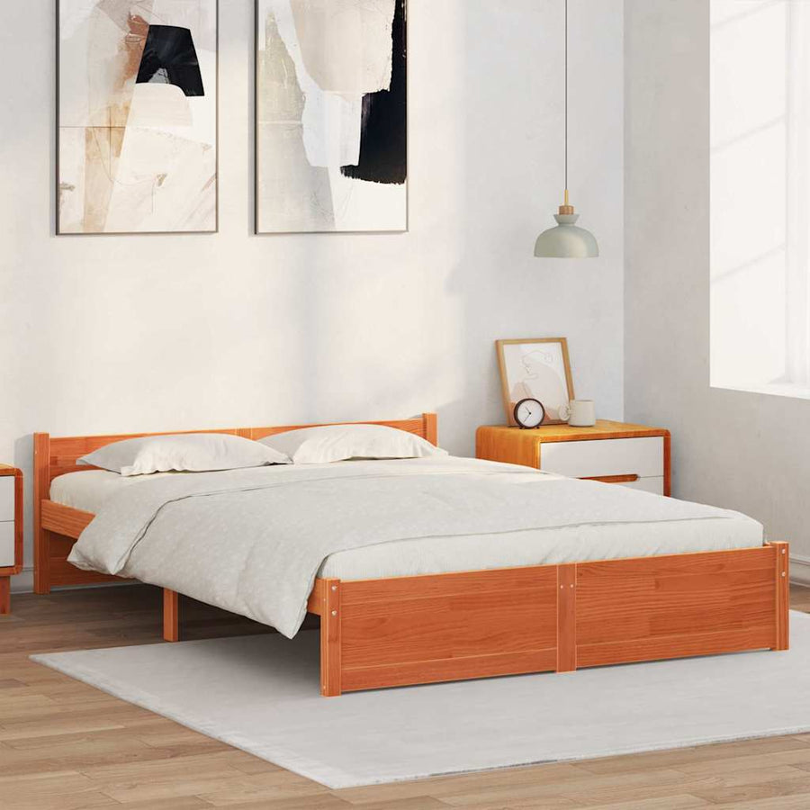 Bedframe Wasbruin 160 x 200 cm Massief grenenhout