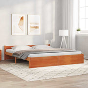 Bedframe massief grenenhout wasbruin 180x200 cm