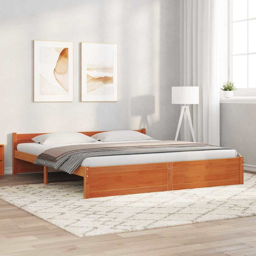 Bedframe Wasbruin 180 x 200 cm Massief grenenhout