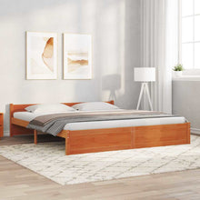 Bedframe Wasbruin 200 x 200 cm Massief grenenhout
