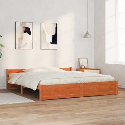 Bedframe Wasbruin 200 x 200 cm Massief grenenhout