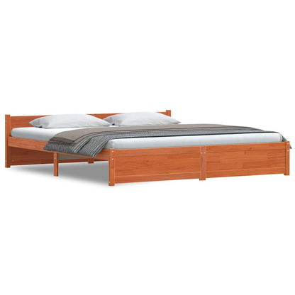 Bedframe Wasbruin 200 x 200 cm Massief grenenhout