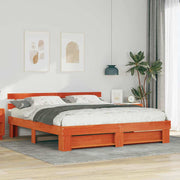 Bedframe 180x200 cm massief grenenhout bruin