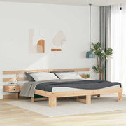 Bedframe massief grenenhout 200x200 cm met lade bruin
